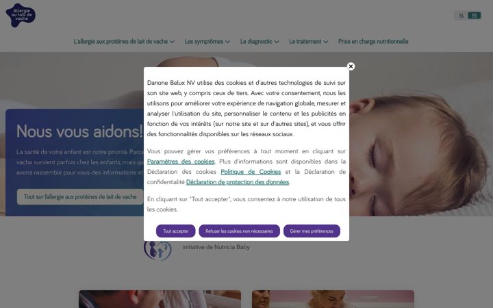 Screenshot of allergieaulaitdevache.be