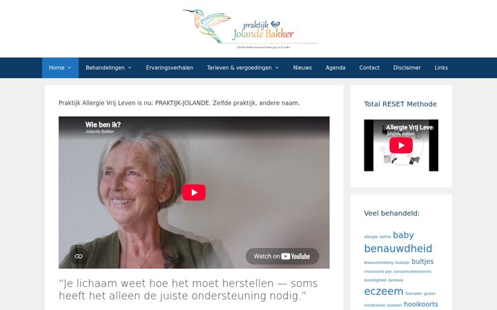Screenshot of allergievrijleven.nl