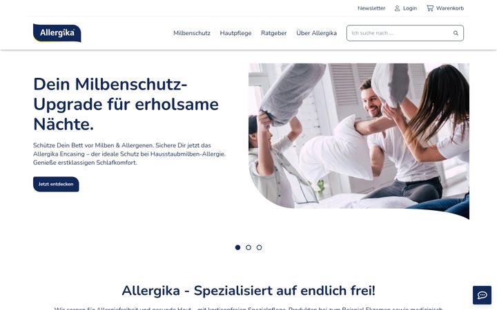 Képernyőkép: allergika.de