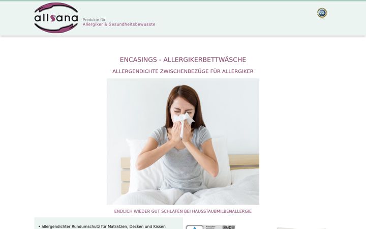 Képernyőkép: allergiker-encasing.com