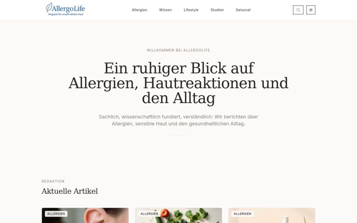 Screenshot of allergolife.info