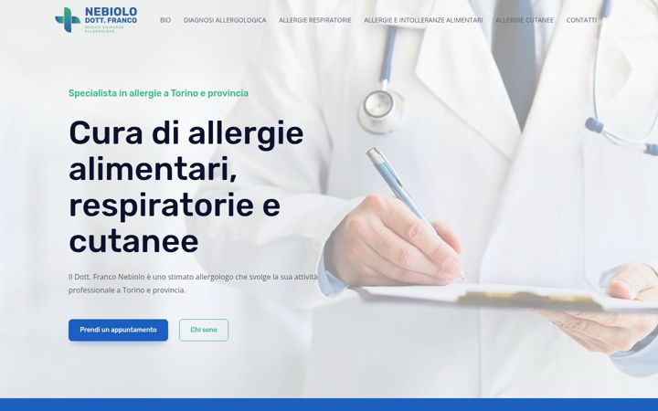 Screenshot του allergologonebiolofranco.it