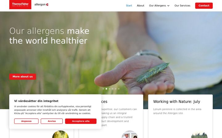 Screenshot of allergon.com