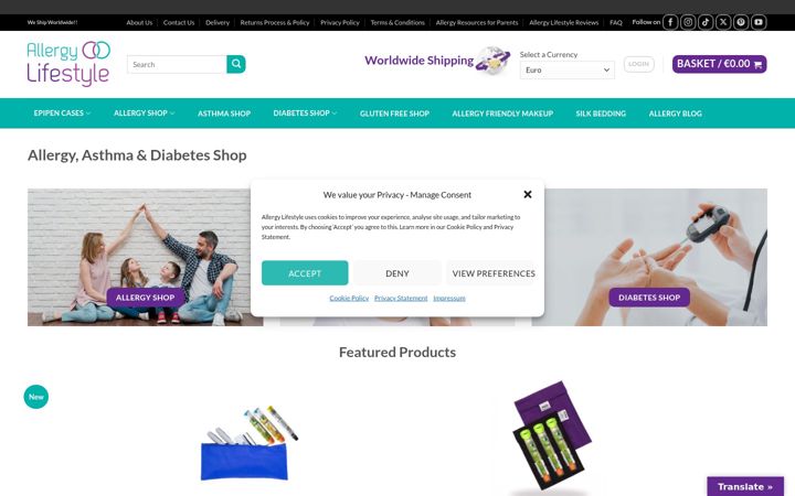Snimka zaslona za allergylifestyle.com