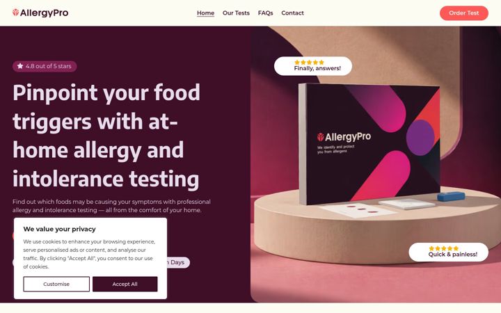 Screenshot of allergypro.co.uk