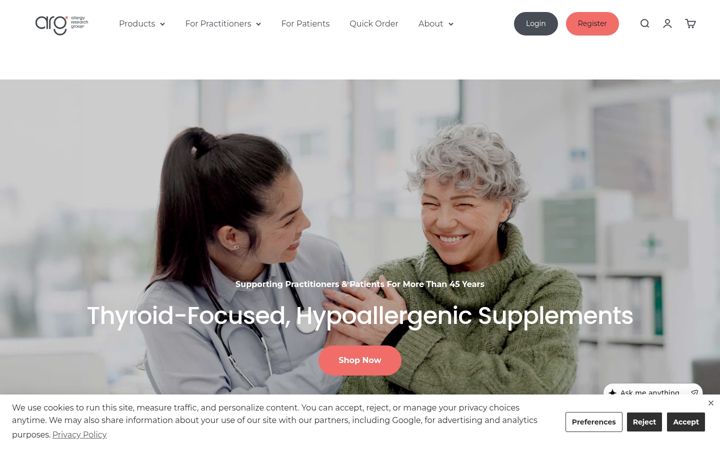 Screenshot of allergyresearchgroup.com