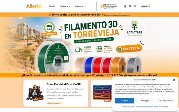 Screenshot von alleria.es