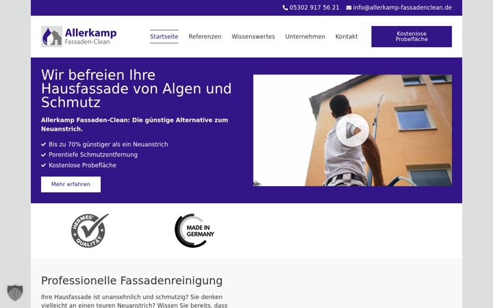 Skjermbilde av allerkamp-fassadenclean.de
