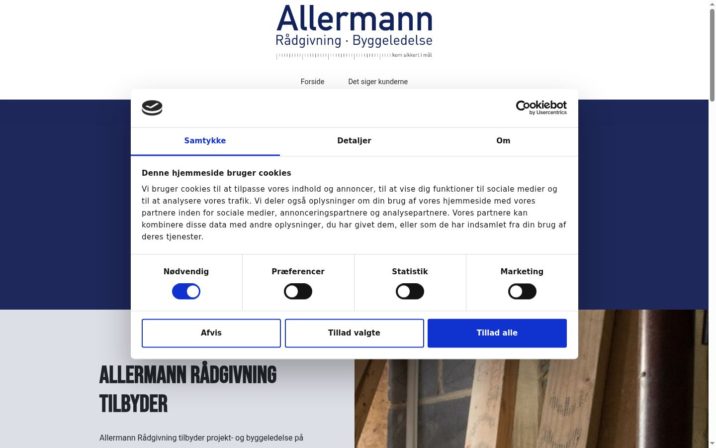 Screenshot van de toestemmingsbanner zoals getoond vóór enige interactie