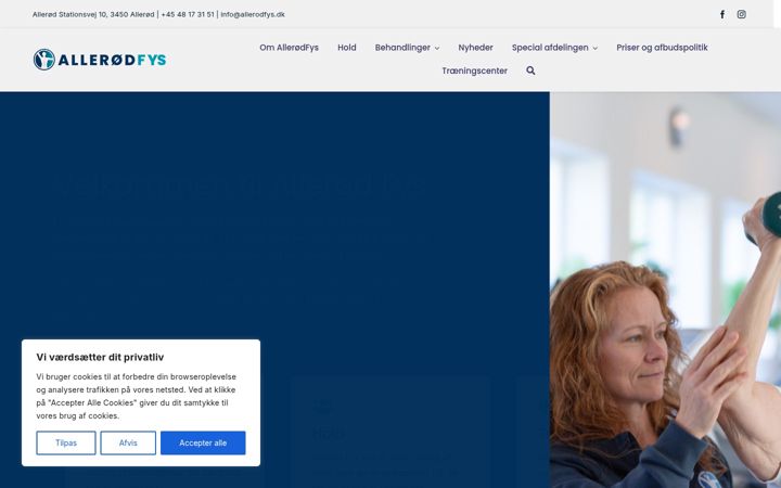 Screenshot of allerodfys.dk