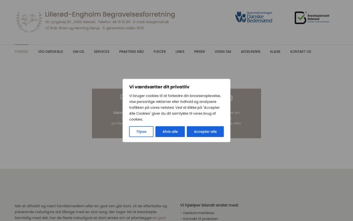 Screenshot of alleroedbegravelser.dk