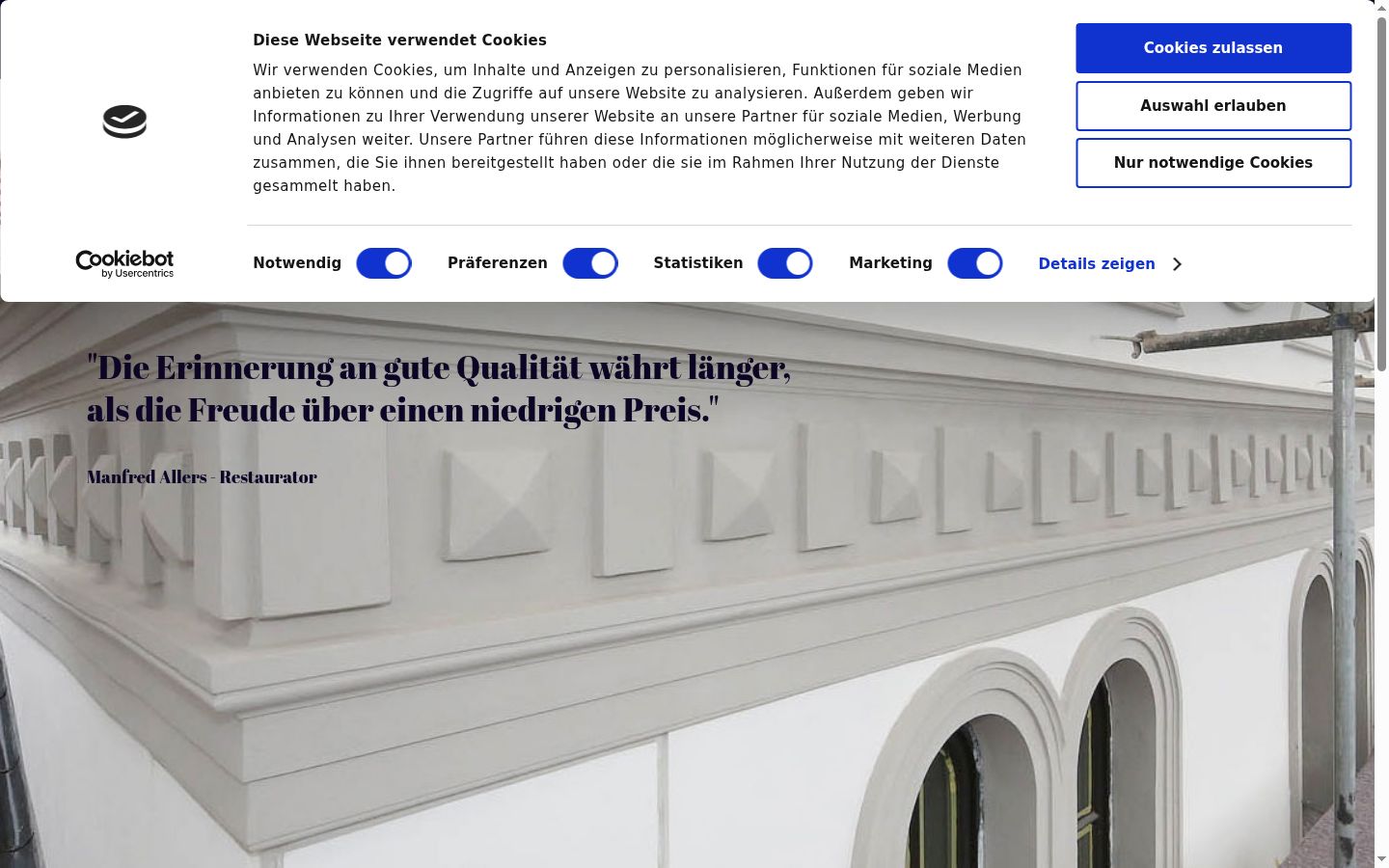 Capture d'écran de la bannière de consentement affichée avant toute interaction