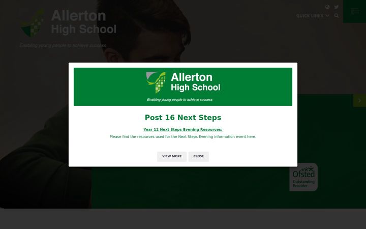 Screenshot of allertonhigh.org.uk