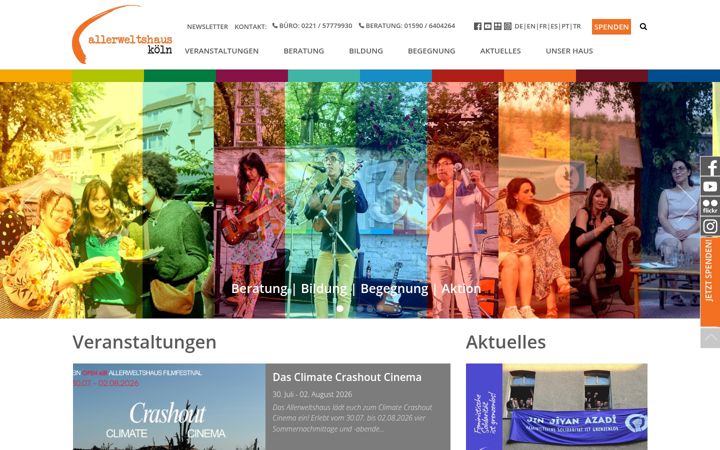 Screenshot of allerweltshaus.de