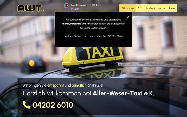 Képernyőkép: allerwesertaxi.de