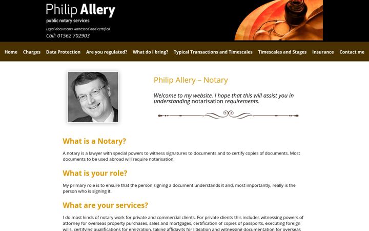 Screenshot of allerynotary.com