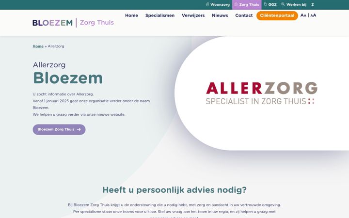 Screenshot of allerzorg.nl