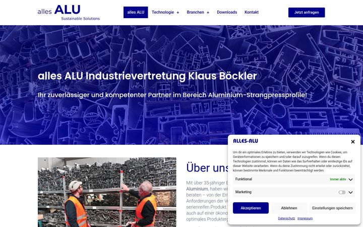 Capture d'écran de alles-alu.de