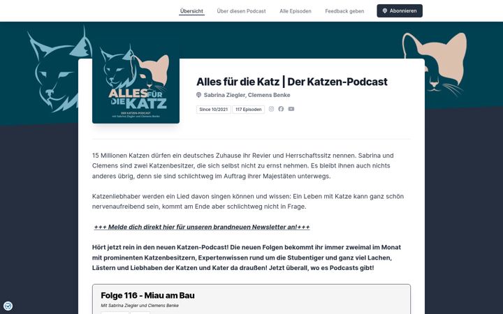 Екранна снимка на alles-fuer-die-katz-podcast.de