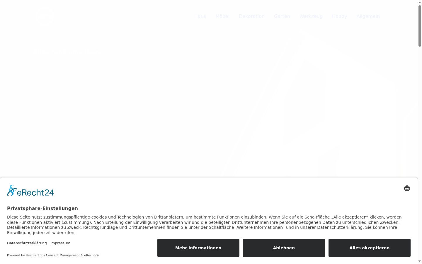 Captura de pantalla del banner de consentimiento mostrado antes de cualquier interacción