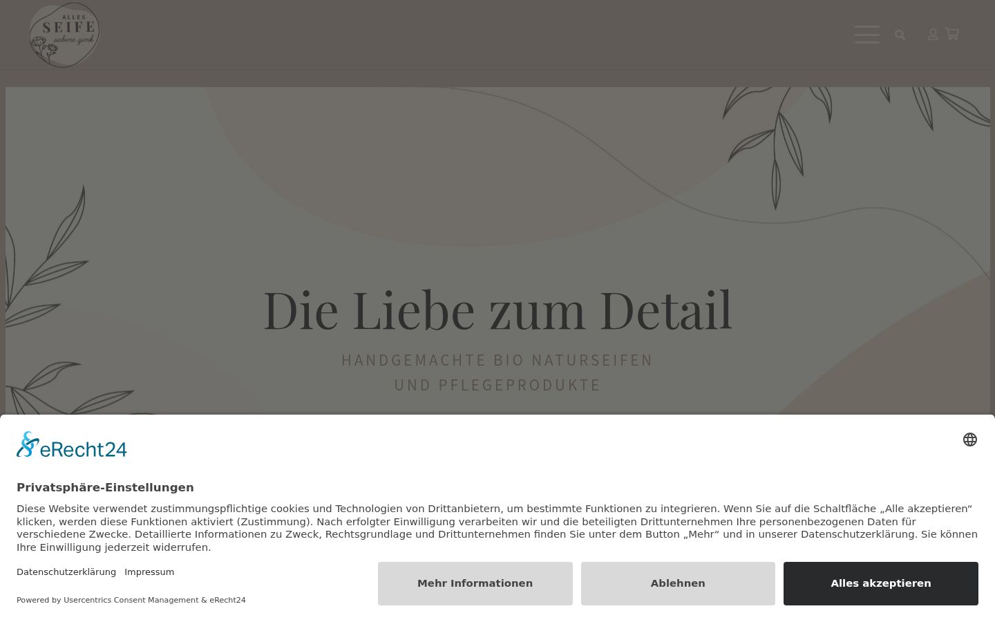 Screenshot des Einwilligungsbanners vor jeglicher Interaktion