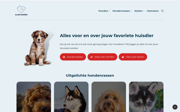 Screenshot of alles4dieren.com