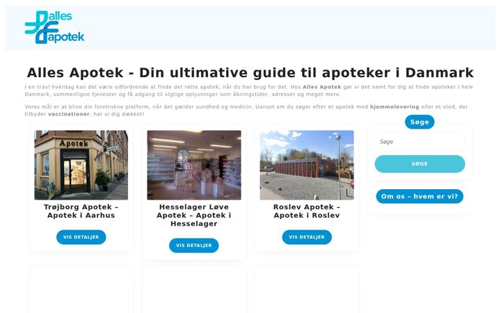 Screenshot of allesapotek.dk