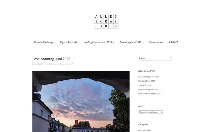 Screenshot of allesausserlyrik.de