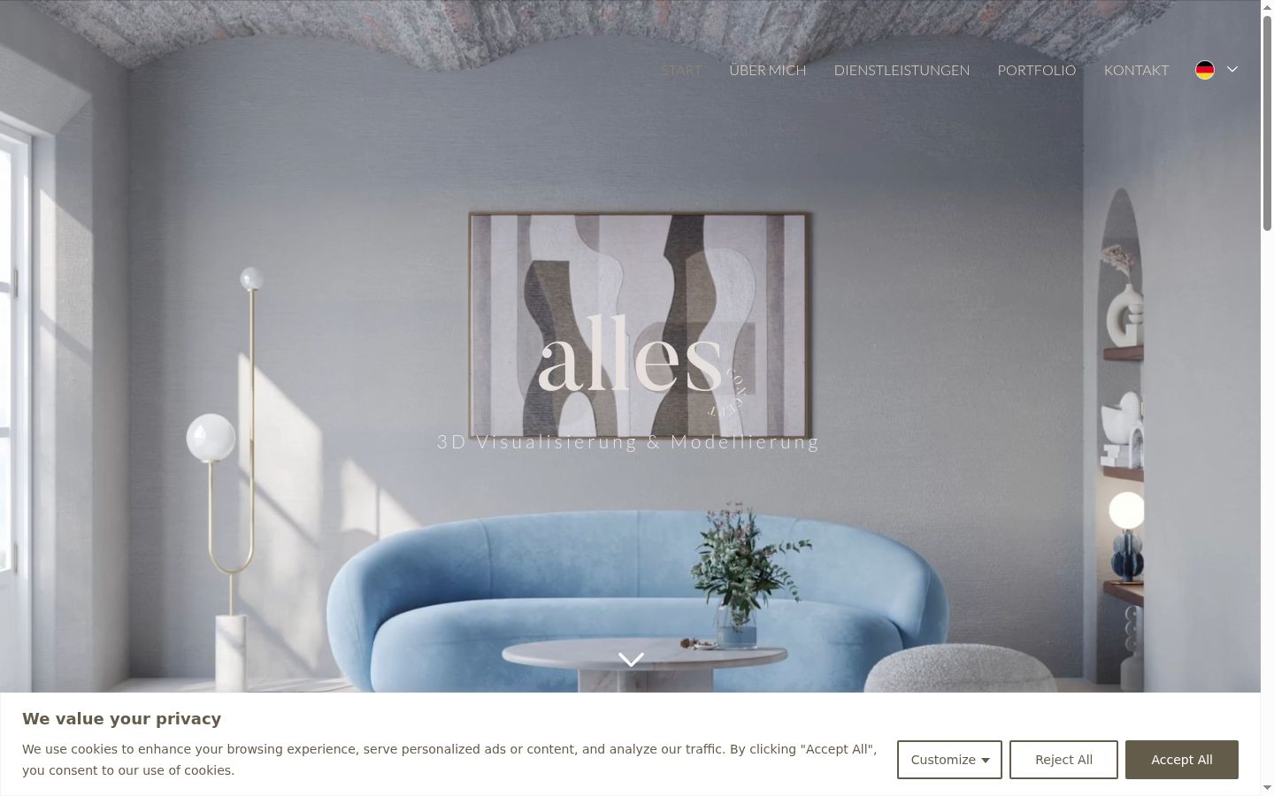 Screenshot of the consent banner shown before any interaction