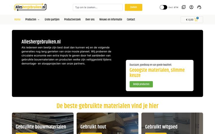 Screenshot of alleshergebruiken.nl