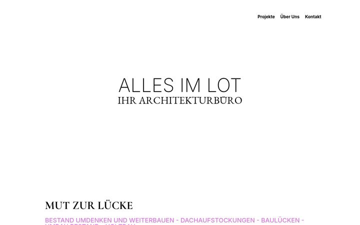 Zrzut ekranu allesimlot-architekten.de