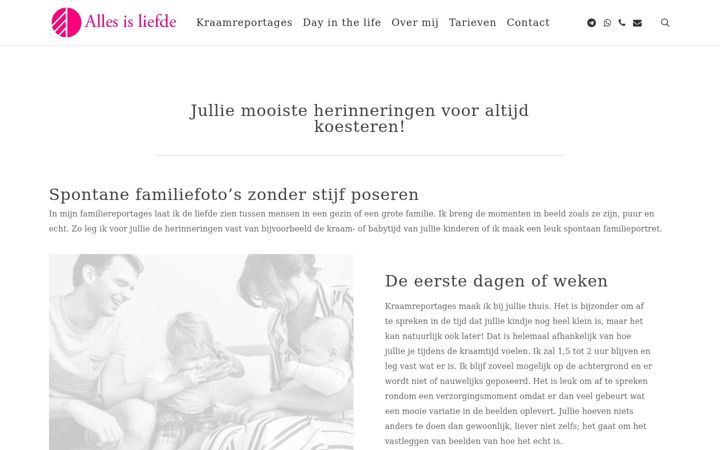Screenshot van allesisliefde.nl