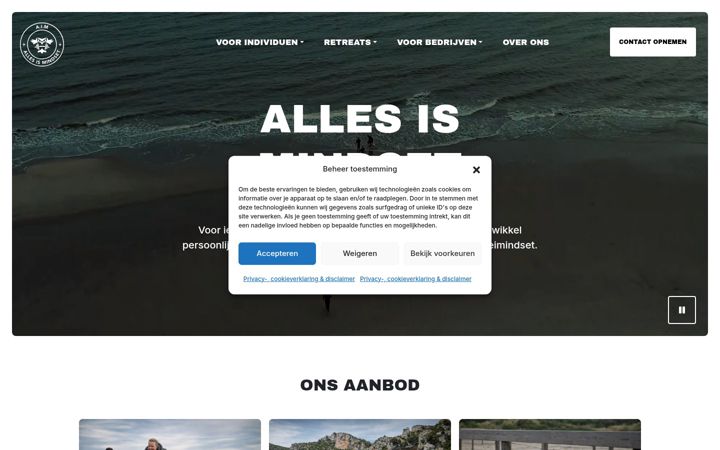 Screenshot van allesismindset.nl
