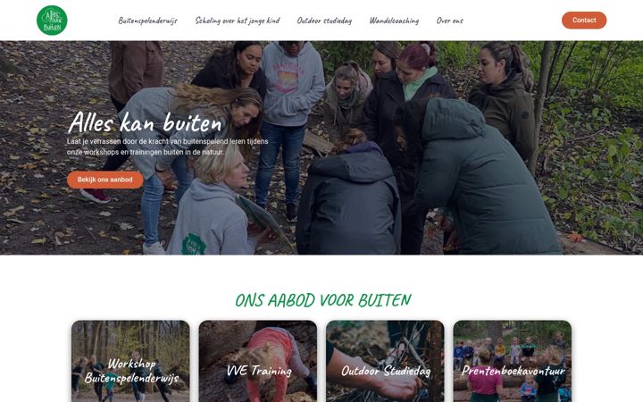 Screenshot van alleskanbuiten.nl