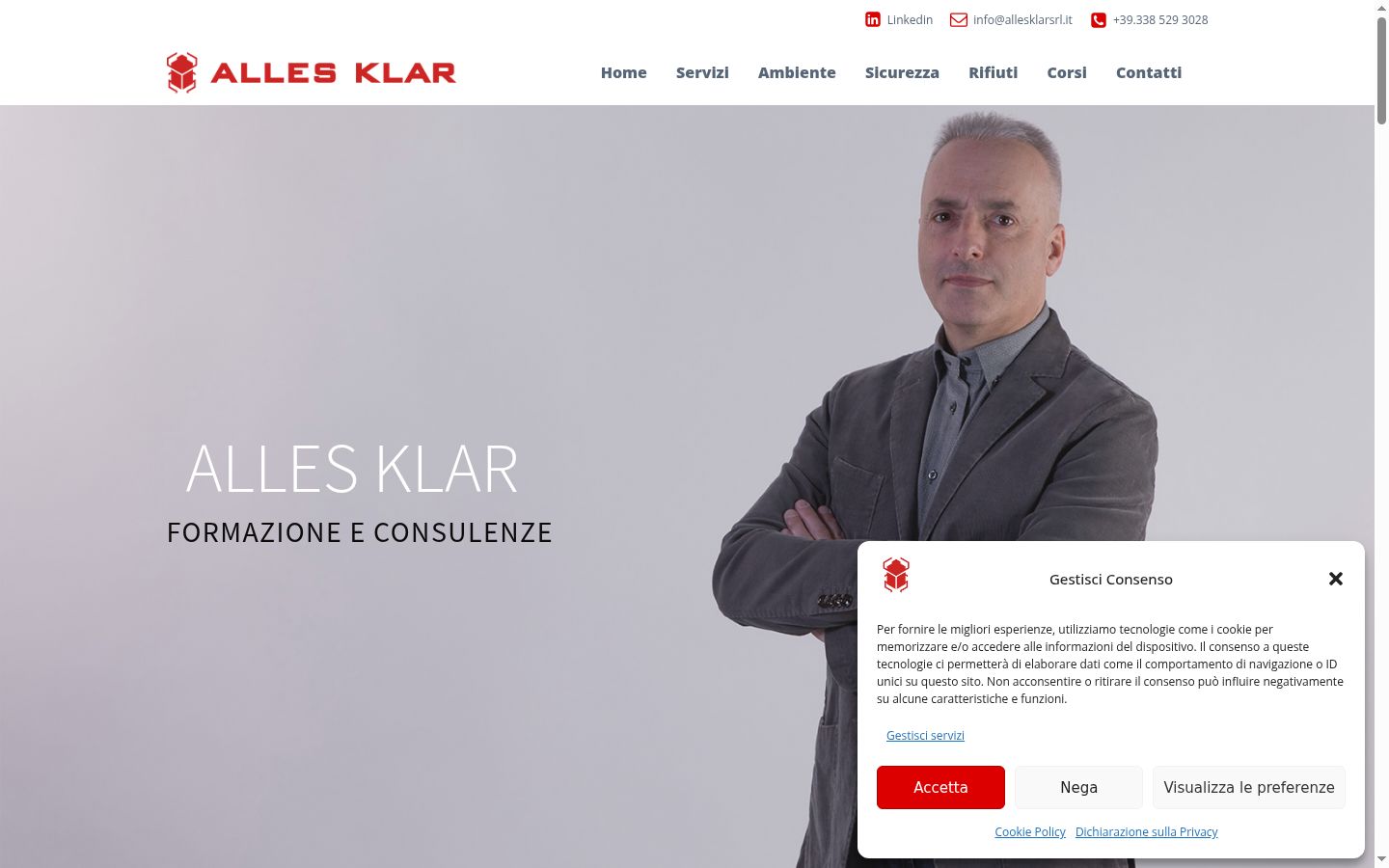Screenshot of the consent banner shown before any interaction