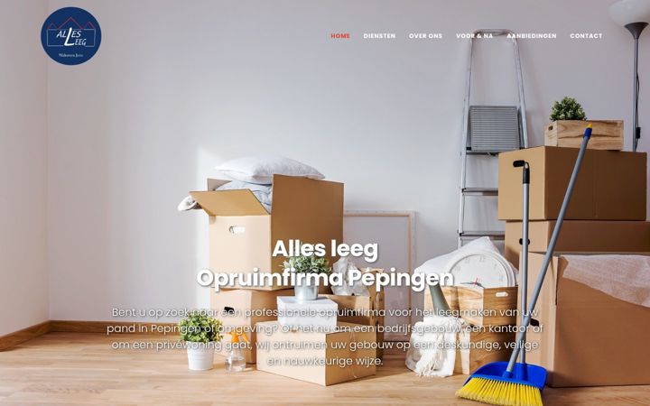 Screenshot van allesleeg.be