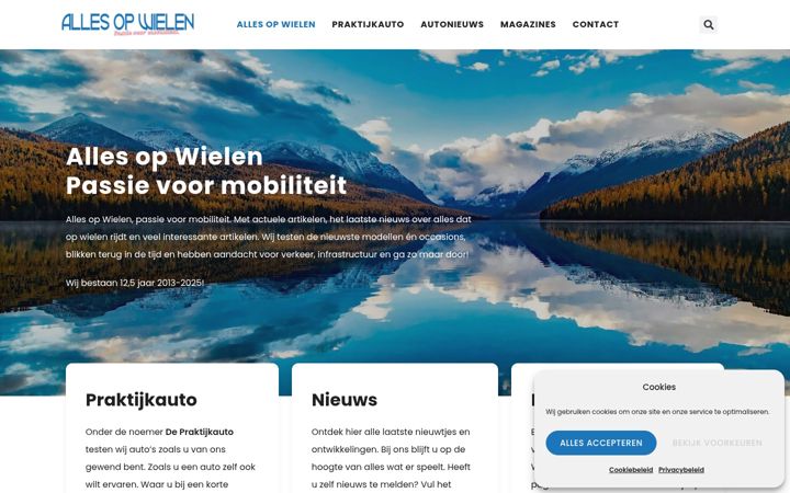 Screenshot of allesopwielen.nl
