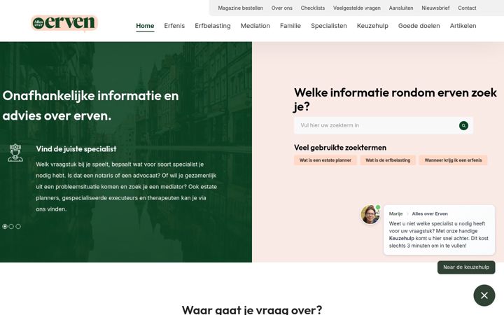 Screenshot of allesovererven.nl