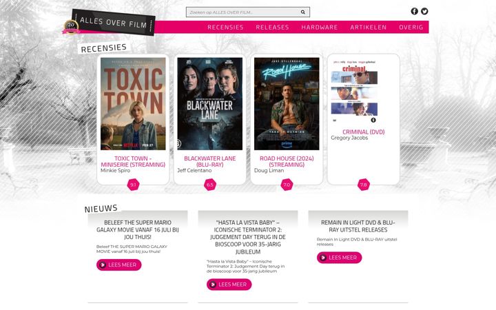Screenshot of allesoverfilm.nl