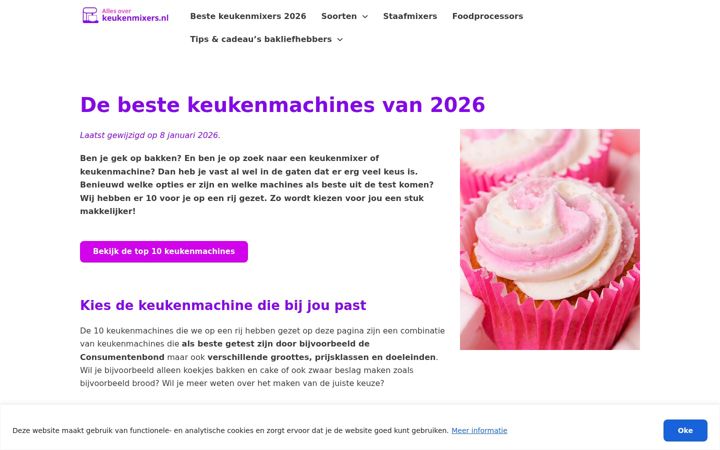 Screenshot of allesoverkeukenmixers.nl