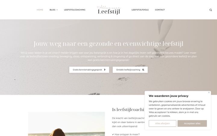 Screenshot of allesoverleefstijl.nl