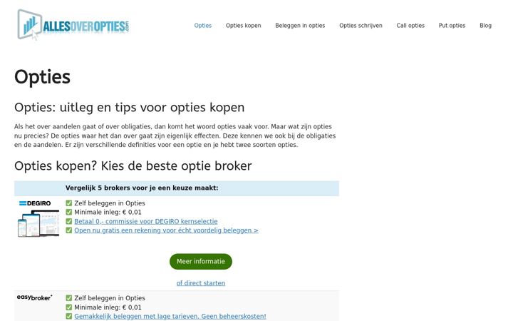 Screenshot of allesoveropties.com