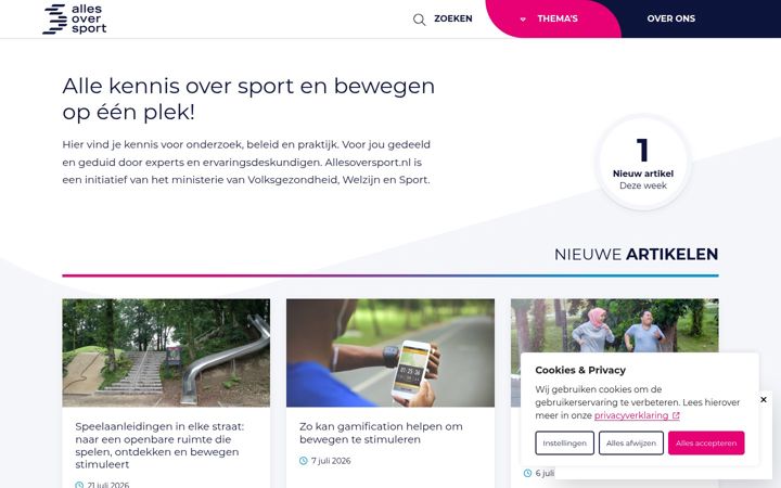 Ekraanipilt saidist allesoversport.nl
