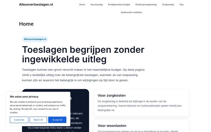 Screenshot of allesovertoeslagen.nl