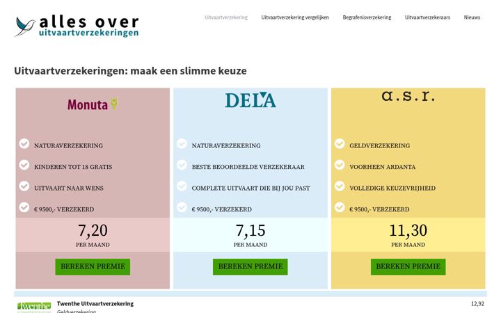 Screenshot of allesoveruitvaartverzekeringen.nl