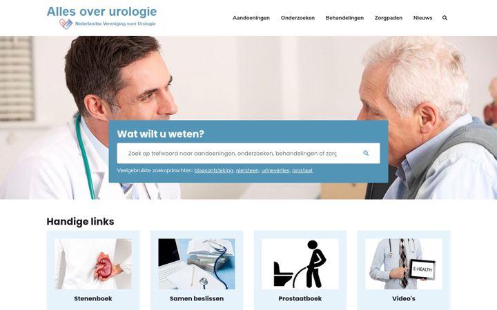 Screenshot of allesoverurologie.nl