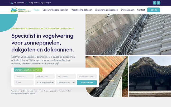 Screenshot of allesovervogelwering.nl
