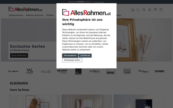 Screenshot of allesrahmen.at