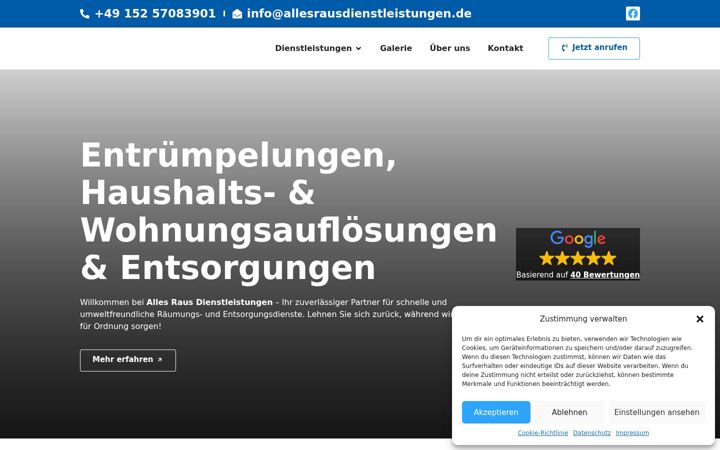 Screenshot of allesrausdienstleistungen.de