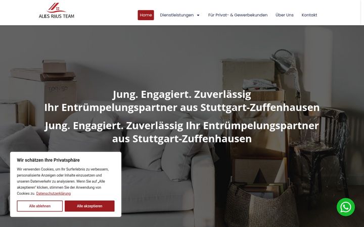 Screenshot of allesrausteam.de
